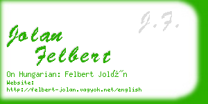 jolan felbert business card